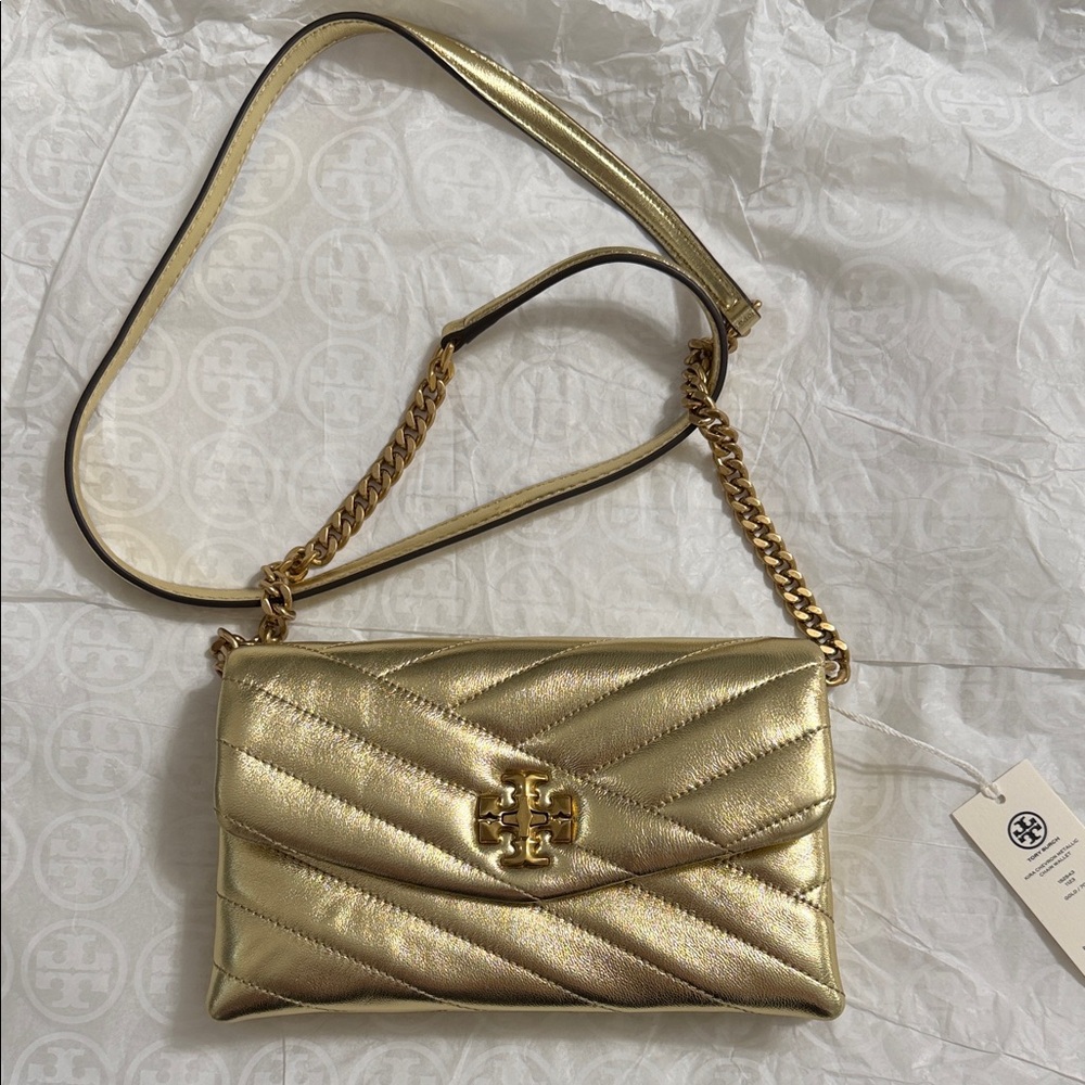 Tory Burch Metallic Gold Crossbody Bag